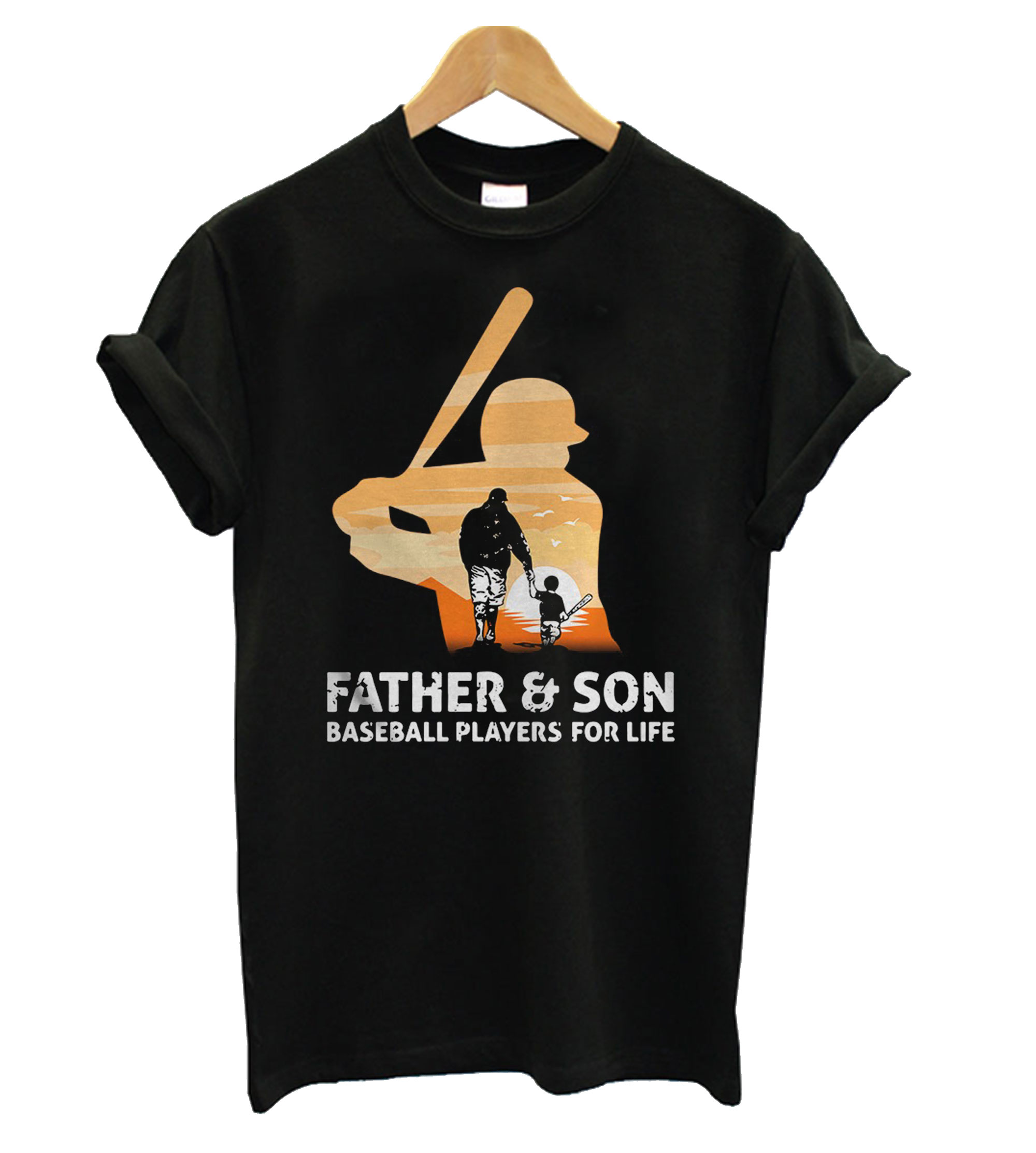 Father and son baseball players for life T shirt