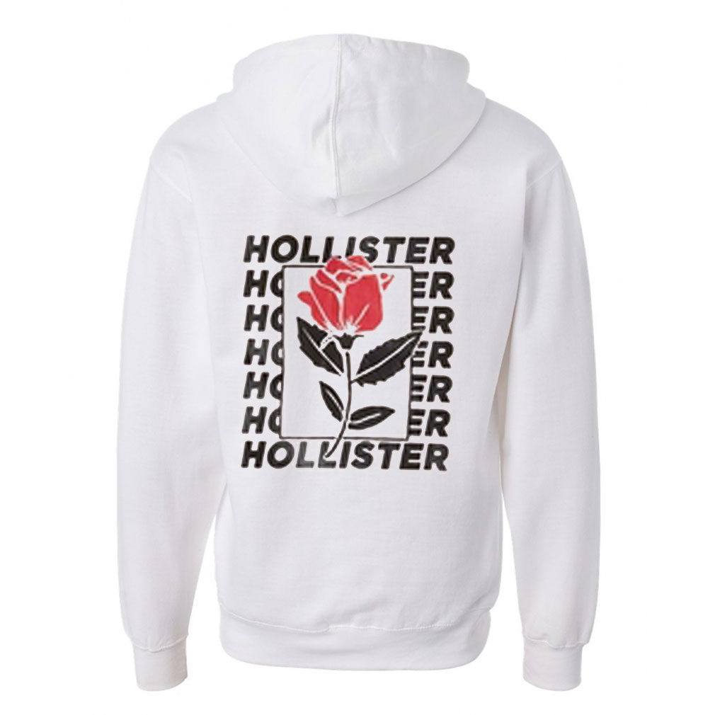 hollister red rose hoodie