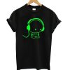 Karakter Herheadphone, Musik Menyala T shirt