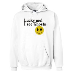 Lucky Me I See Ghosts White Hoodie