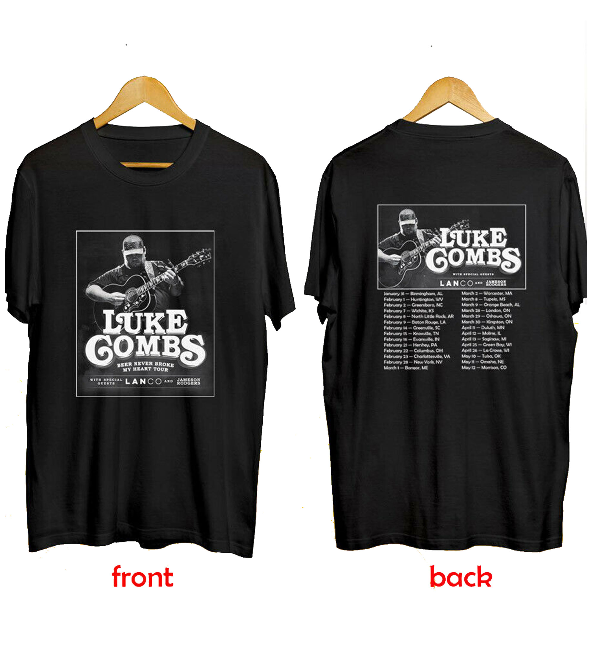 Luke Comb Beer Never Broke My Heart tour concert 2019 T shirt