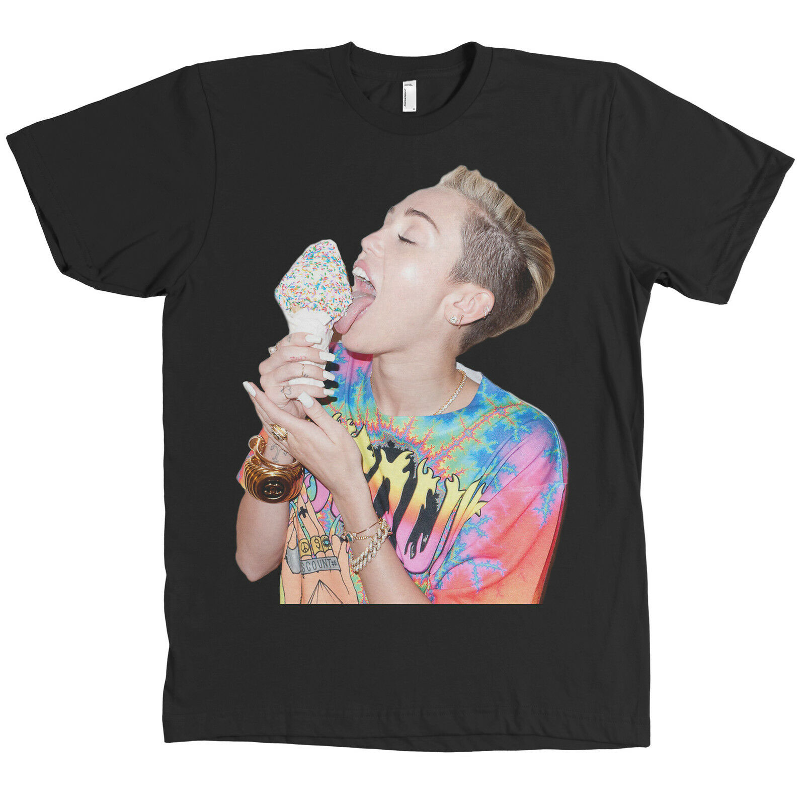 miley cyrus black shirt