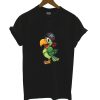 Parrot Cartoon Men Black T Shirt
