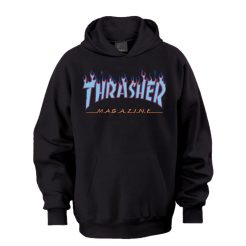 Thrasher Purple blue Flame Hoodie