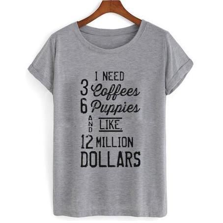 1 Need 3 Coffees T shirt qn