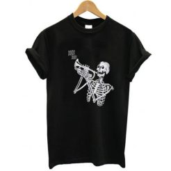 Skeleton Trumpet t shirt qn