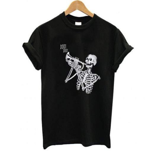 Skeleton Trumpet t shirt qn