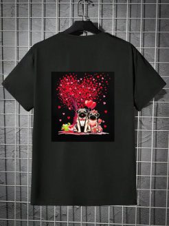 Official Couple Purge Costume Valentine's Day Tree Cute Hearts T shirt