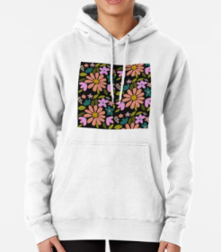 Retro Vintage 70s Flowers Hoodie