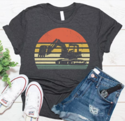 Retro Excavator Construction T-Shirt AL