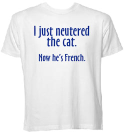I Just Neutered the Cat t shirt