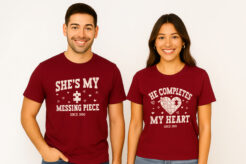 Valentine Puzzle Heart Couple T-Shirt