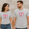 Cat Paws Heart Couple T-Shirt