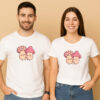 Cute Hugging Mushroom Couple T-Shirt