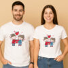 Cute Holding a Red Heart Couple T-Shirt
