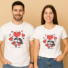 Red Heart Balloons Couple T-Shirt