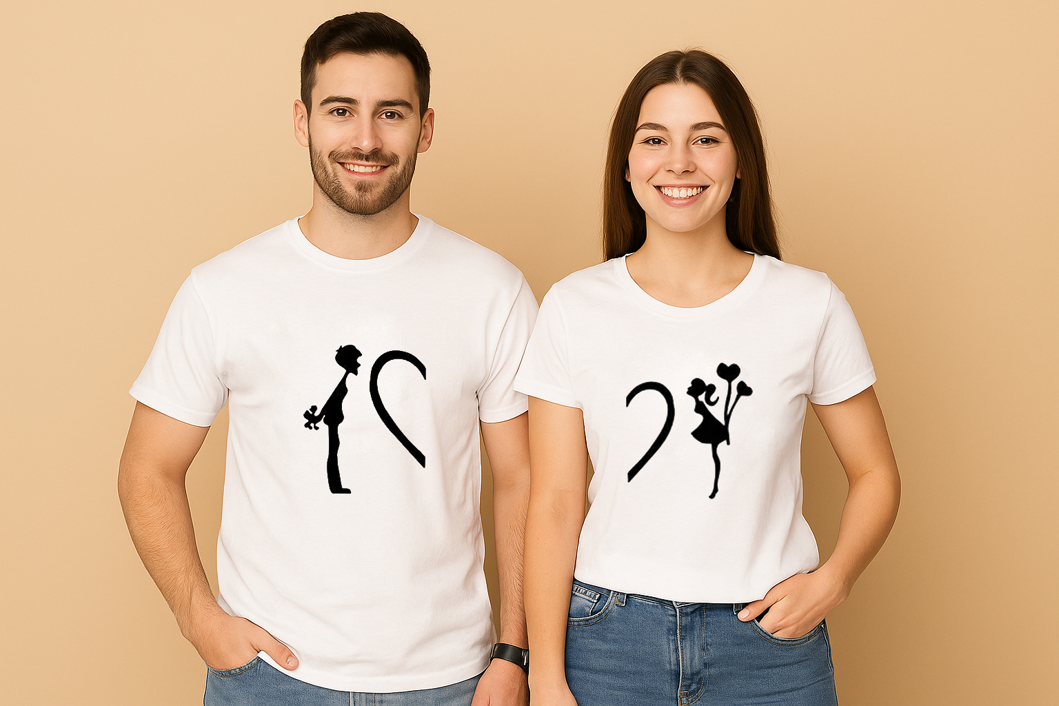 His And Hers Matching Couple T Shirt