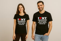 I Love My Girlfriend So Please Stay Away From Me Couple T Shirt