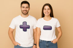 Plus Minus Matching Couple T Shirt