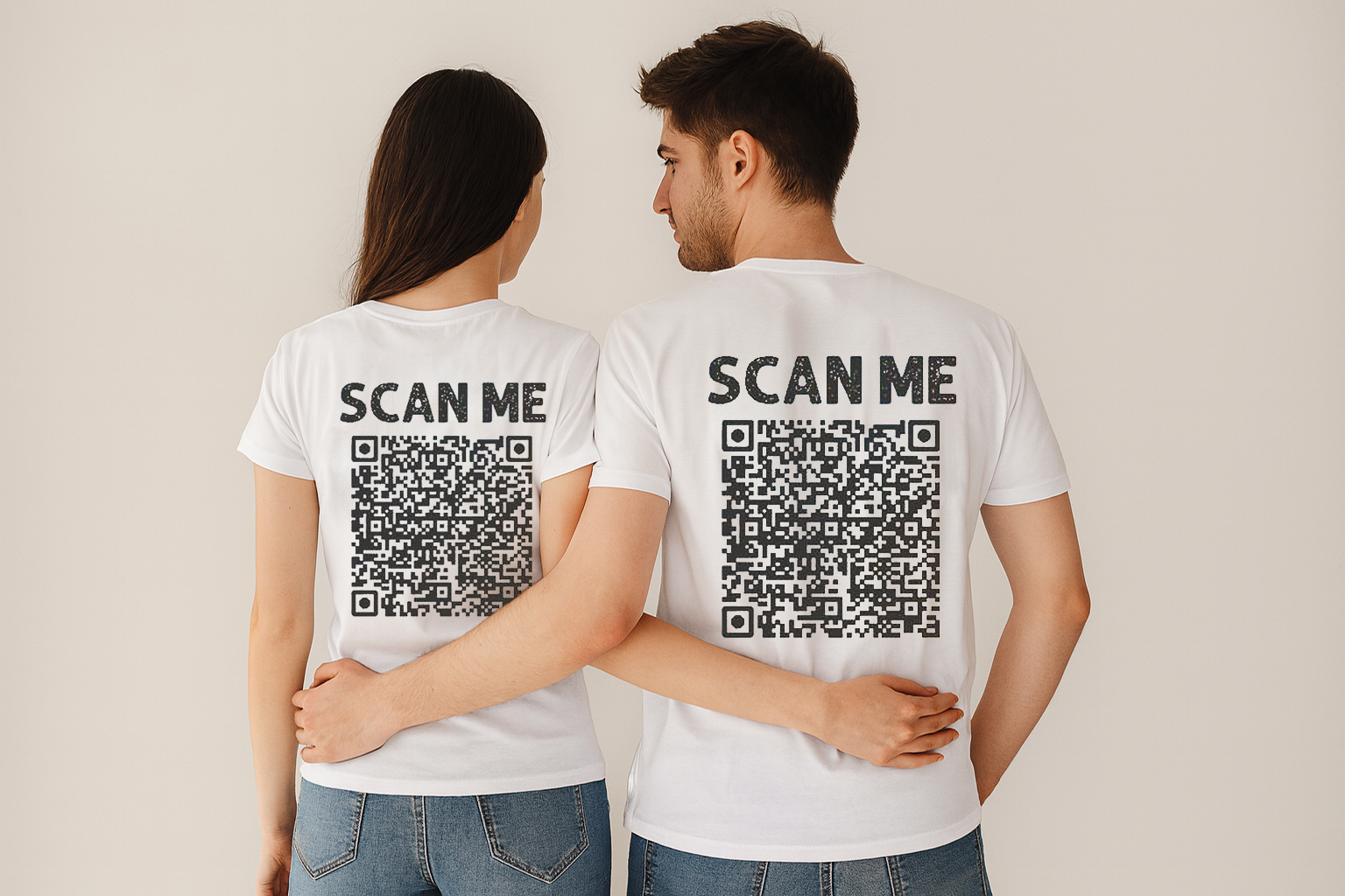 Scan Me Couple T Shirt Back